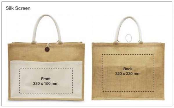 Silk Screen Branding ute Bags with Cotton Pocket