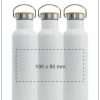 Screen Print Stainless Steel Flask with Bamboo Lid